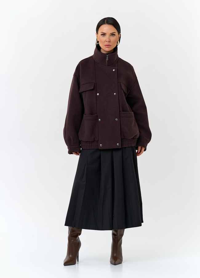 Женское укороченное пальто бомбер модель № 32800 универмаг малина