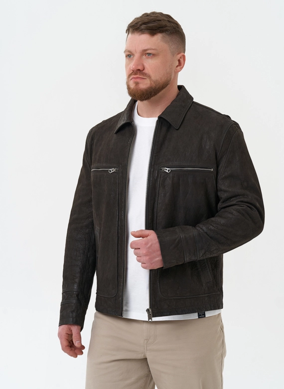 Мужская куртка из натуральной кожи  фото