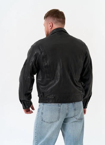 Мужская куртка бомбер из натуральной кожи фото