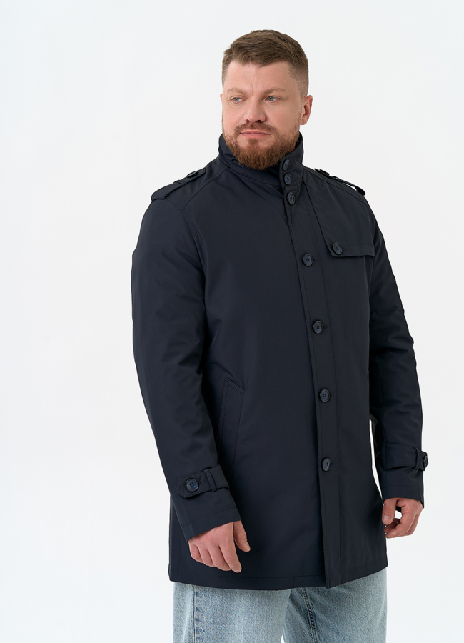 Мужское полупальто синего цвета модель № 32588 универмаг малина