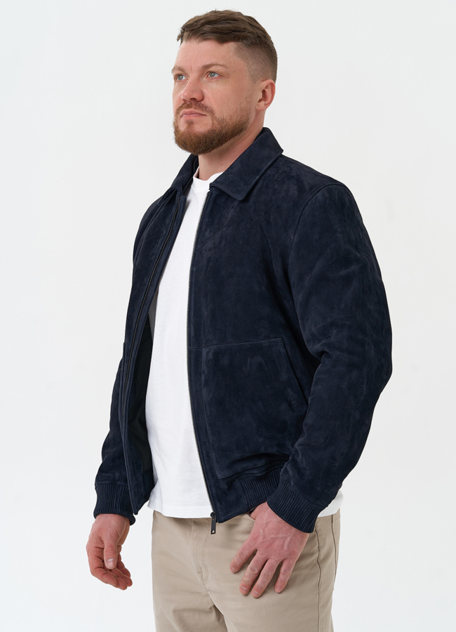 Мужская куртка бомбер из натуральной замши модель № 30065 универмаг малина