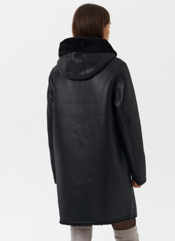 Двухсторонняя дубленка из эко кожи