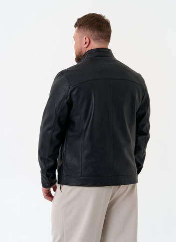 Мужская куртка из эко кожи черного цвета