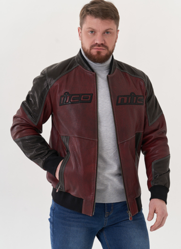 Мужская куртка мото из натуральной кожи