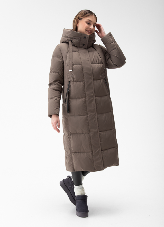 фото Женский пуховик с капюшоном  модель № 28411