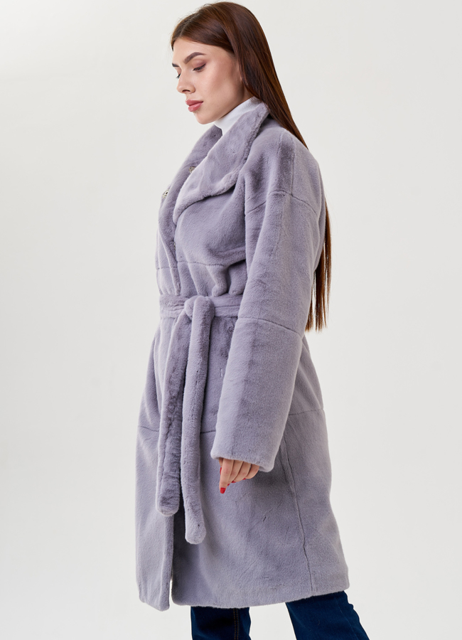 Женское пальто из искусственного меха  модель № 23528 универмаг малина