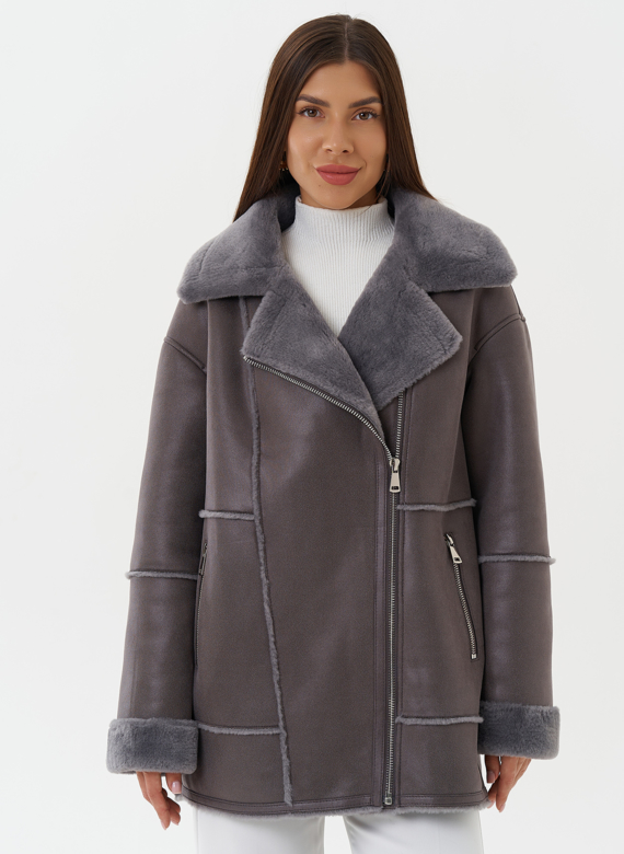 Женская дубленка из эко кожи