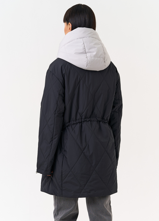 Женская удлиненная куртка со съемным капюшоном модель № 31547 в рассрочку