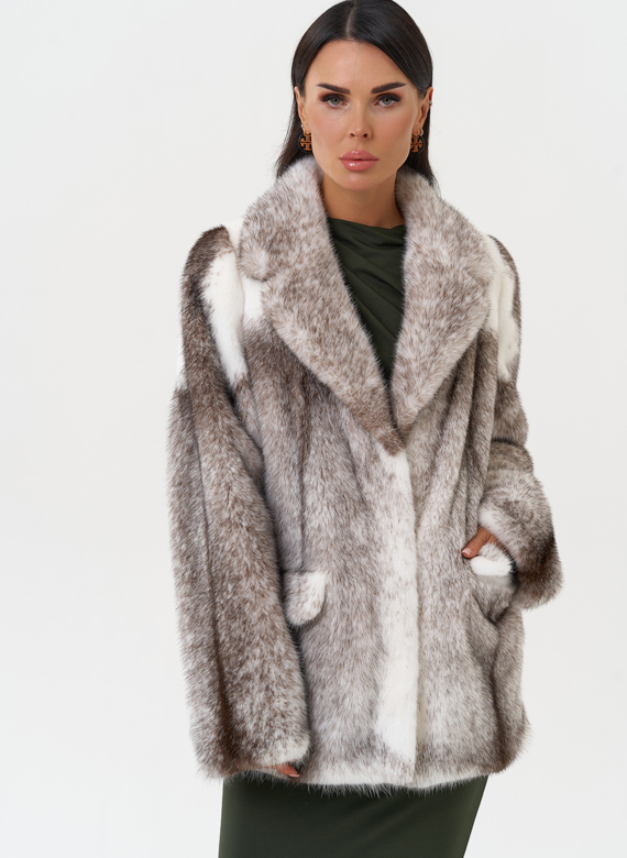 Жакет из норки крестовки cross