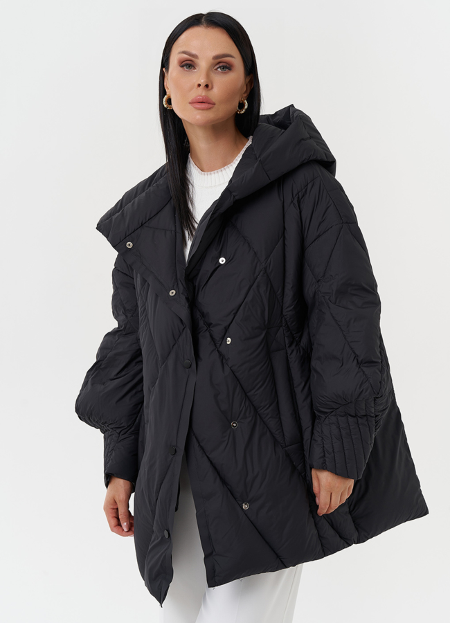 Стеганая куртка с капюшоном модель № 28819 универмаг малина