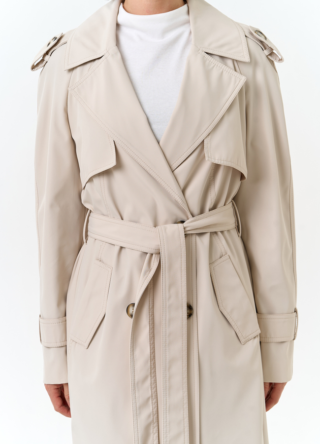 Женский плащ с поясом  модель № 33113 универмаг малина