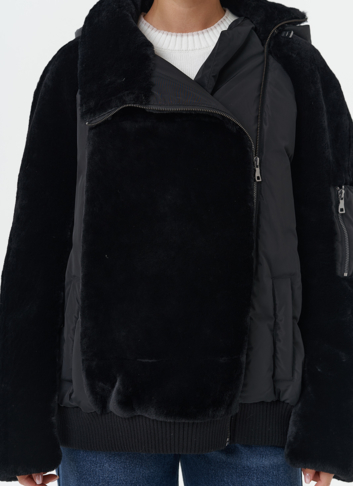 Комбинированная куртка с капюшоном