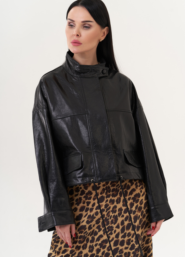 фото Куртка оверсайз из натуральной кожи модель № 26893