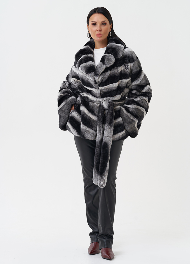 Женская шуба из меха кролика модель № 31948 универмаг малина