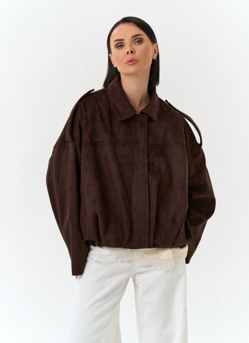 Женская объемная куртка бомбер