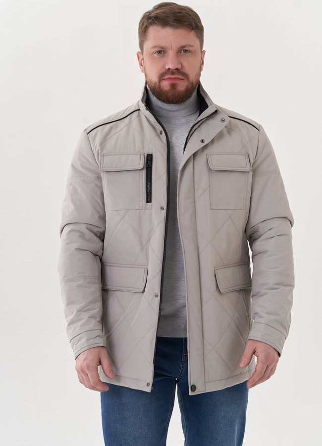 Мужская куртка серого цвета модель № 26857 в рассрочку