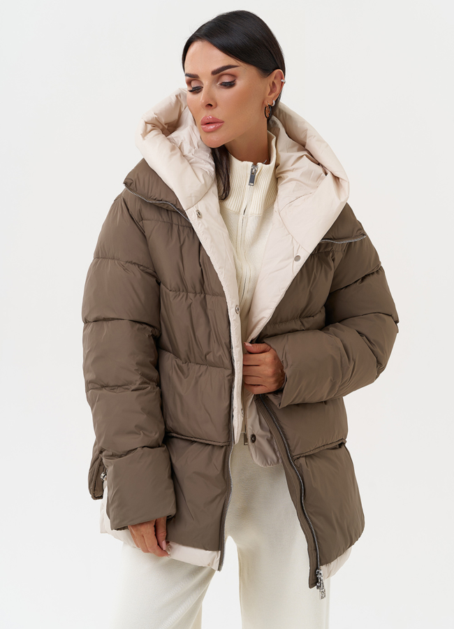 Женская зимняя куртка с капюшоном модель № 31291 универмаг малина