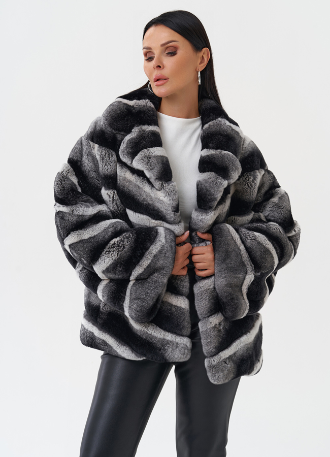 Женская шуба из меха кролика модель № 31948 универмаг малина