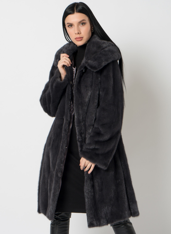 Норковая шуба с поясом