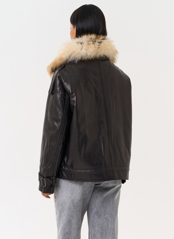 Куртка из натуральной кожи с мехом