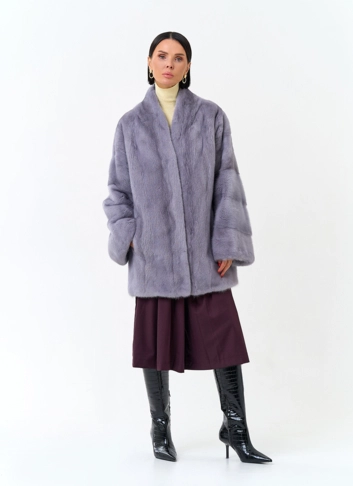  Женская шуба из меха норки фото