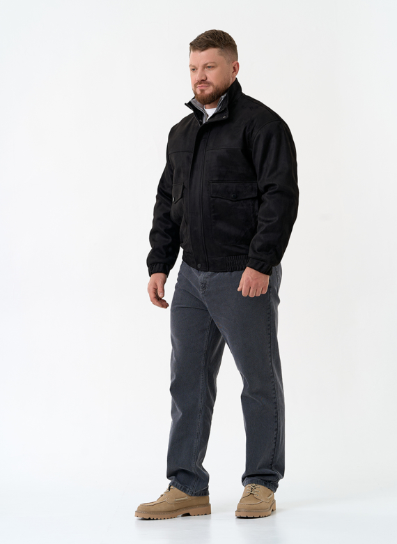 Мужская куртка бомбер из эко замши