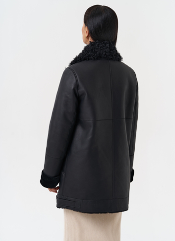 Натуральная дубленка черного цвета