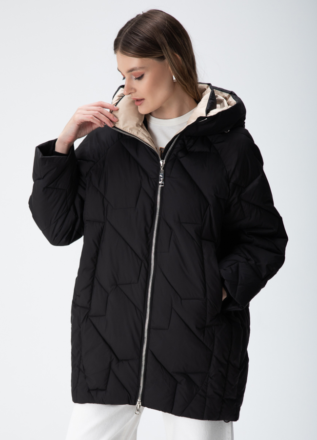 Женский пуховик с капюшоном  модель № 28388 в рассрочку
