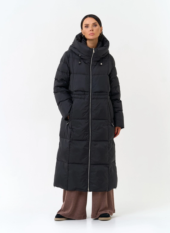 Женский пуховик с капюшоном фото