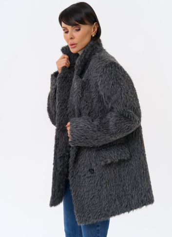 Женское утепленное пальто с английским воротником