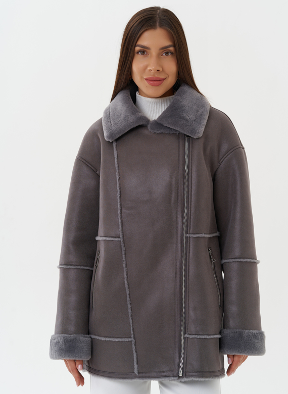 Женская дубленка из эко кожи