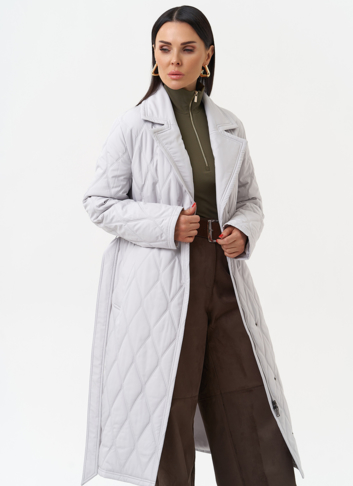 Женское утепленное пальто с английским воротником