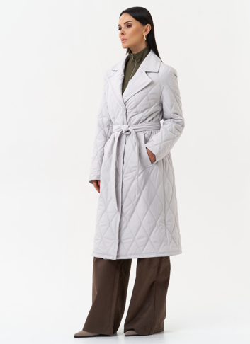 Женское утепленное пальто с английским воротником