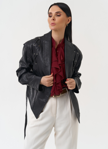 Куртка женская из эко кожи в стиле ретро