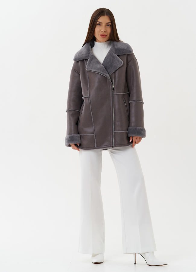 фото Женская дубленка из эко кожи модель № 27762