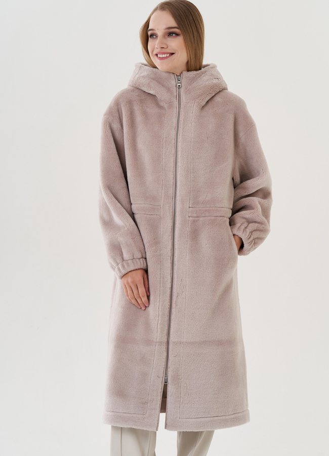 Пальто женское с капюшоном  модель № 25685 в кредит