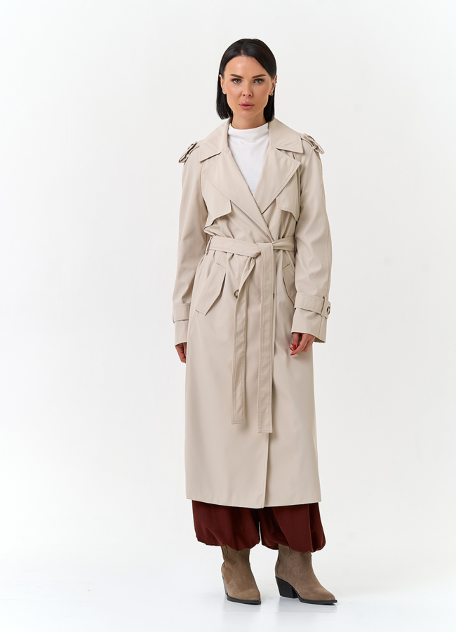 Женский плащ с поясом  модель № 33113 универмаг малина