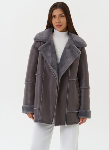 Женская дубленка из эко кожи