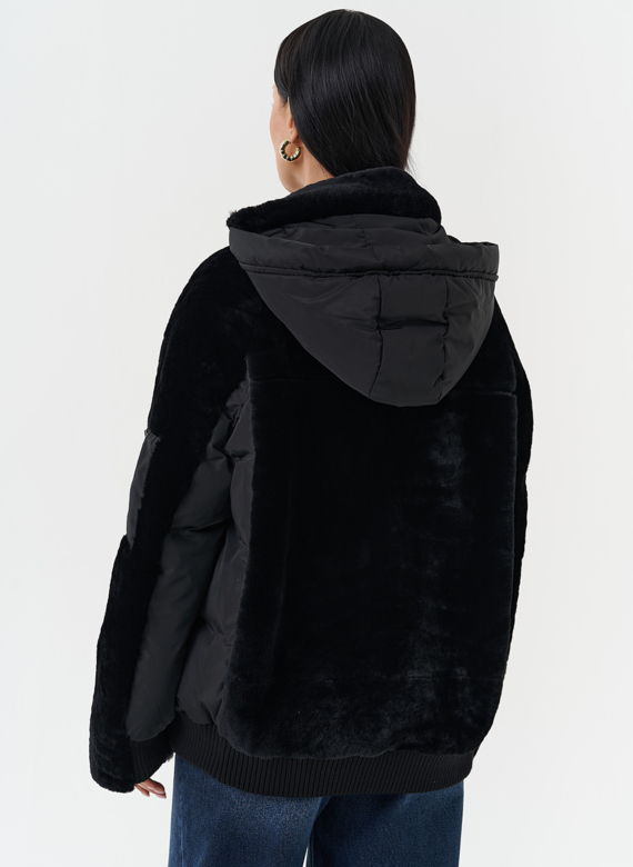 Комбинированная куртка с капюшоном