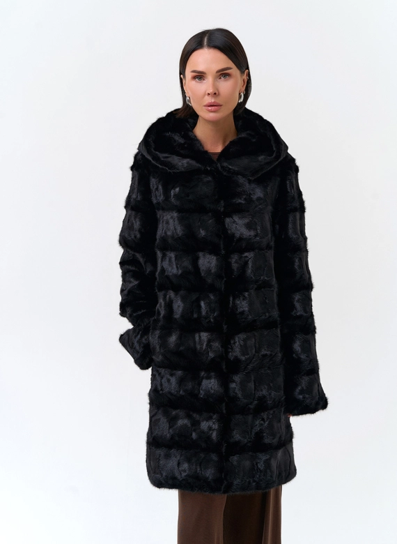 Шуба из меха норки фото