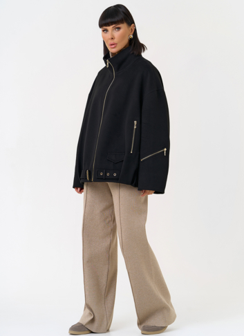 Женское пальто бомбер с воротником стойкой