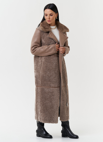 Дубленка из эко кожи с отделкой эко мехом